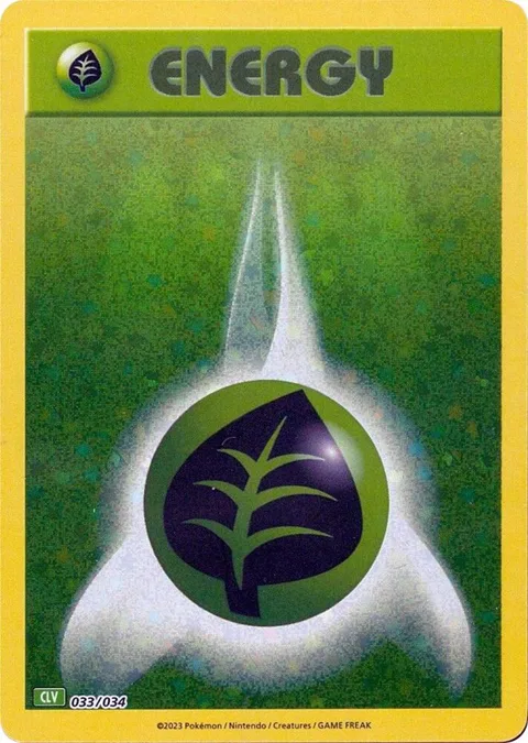 Basic Grass Energy #033/034 Holofoil Pokémon card from Trading Card Game Classic