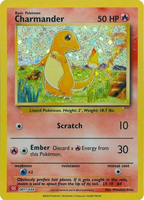 Charmander #001/034 Holofoil Pokémon card from Trading Card Game Classic