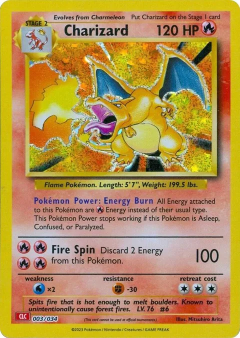 Charizard #003/034 Holofoil Pokémon card from Trading Card Game Classic