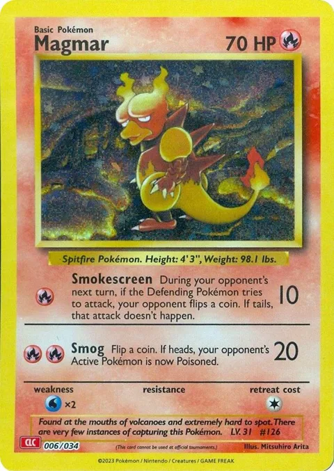 Magmar #006/034 Holofoil Pokémon card from Trading Card Game Classic