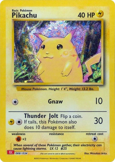Pikachu #008/034 Holofoil Pokémon card from Trading Card Game Classic