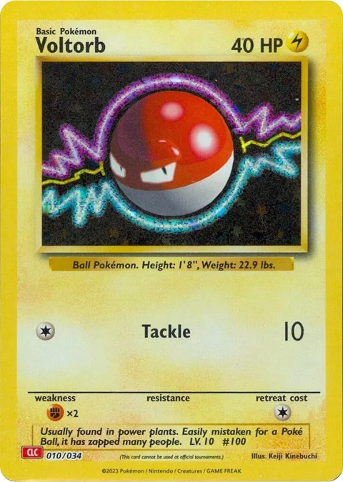 Voltorb #010/034 Holofoil Pokémon card from Trading Card Game Classic