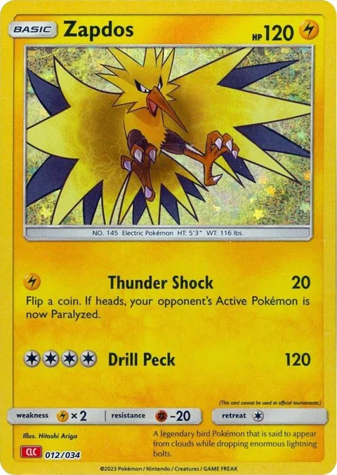 Zapdos #012/034 Holofoil Pokémon card from Trading Card Game Classic