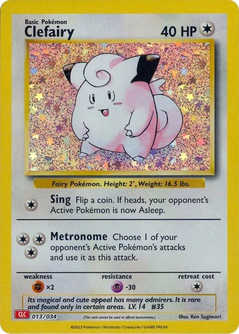 Clefairy #013/034 Holofoil Pokémon card from Trading Card Game Classic