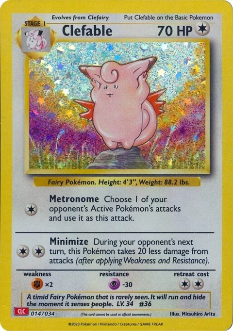 Clefable #014/034 Holofoil Pokémon card from Trading Card Game Classic