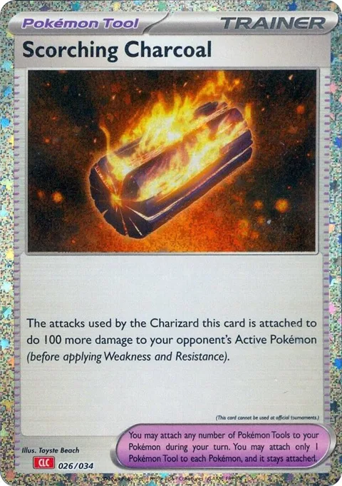 Scorching Charcoal #026/034 Holofoil Pokémon card from Trading Card Game Classic