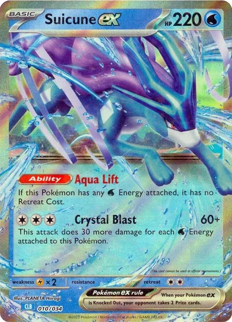 Suicune ex #010/034 Holofoil Pokémon card from Trading Card Game Classic