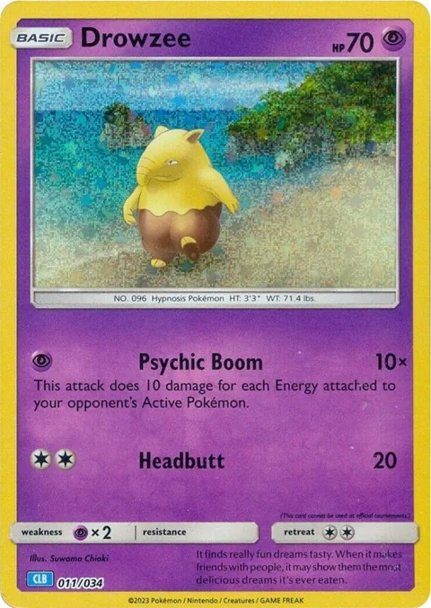 Drowzee #011/034 Holofoil Pokémon card from Trading Card Game Classic