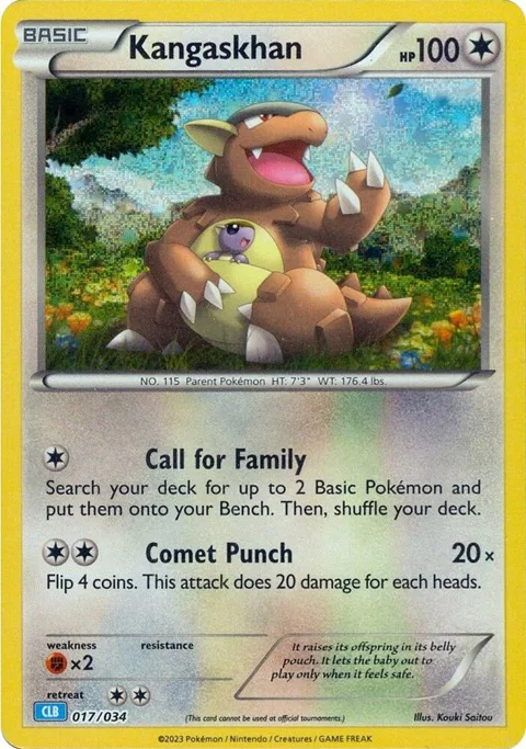 Kangaskhan #017/034 Holofoil Pokémon card from Trading Card Game Classic