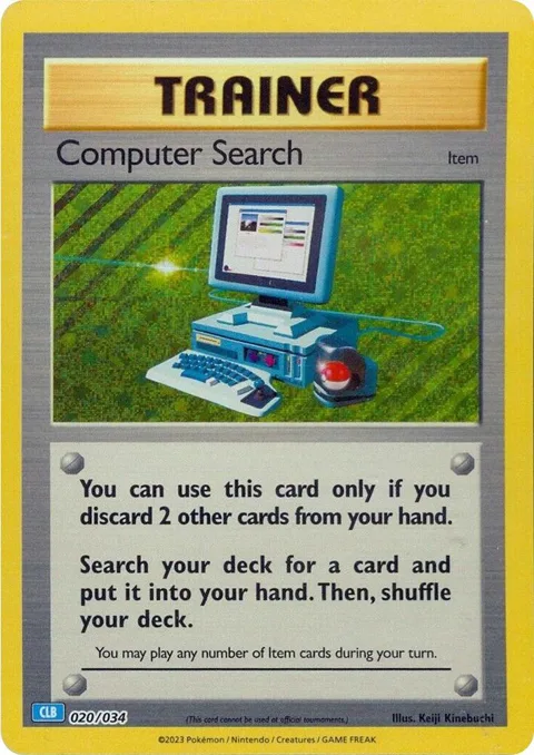 Computer Search CLB #020/034 Holofoil Pokémon card from Trading Card Game Classic
