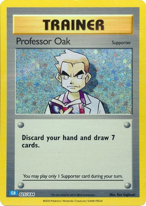 Professor Oak CLB #025/034 Holofoil Pokémon card from Trading Card Game Classic