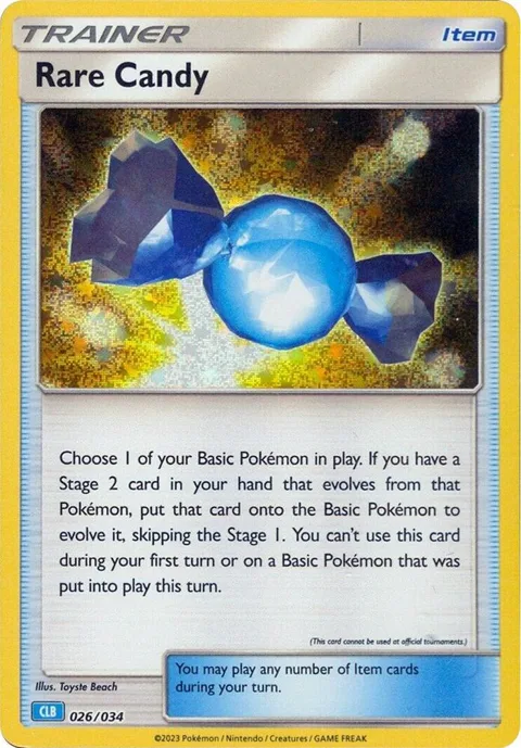 Rare Candy CLB #026/034 Holofoil Pokémon card from Trading Card Game Classic