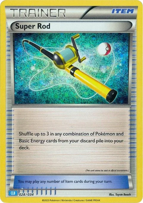 Super Rod CLB #028/034 Holofoil Pokémon card from Trading Card Game Classic