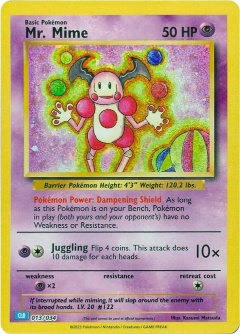 Mr. Mime #013/034 Holofoil Pokémon card from Trading Card Game Classic