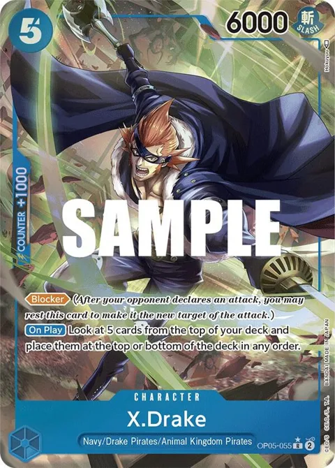 X.Drake Alt Art OP05-055 One Piece card from Awakening of the New Era