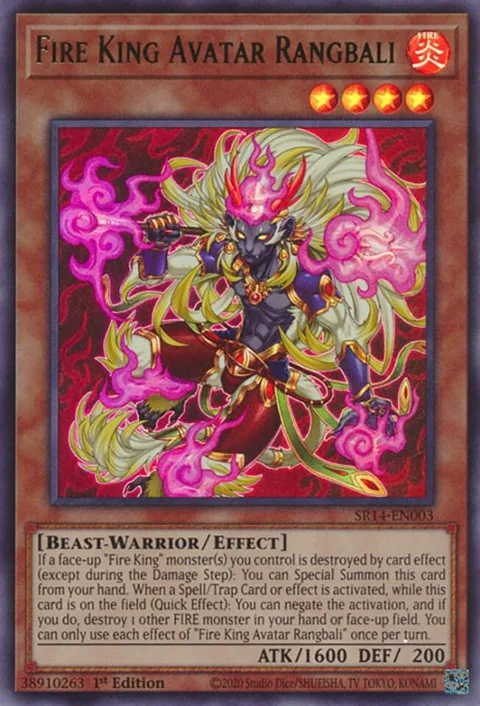 Fire King Avatar Rangbali SR14-EN003 Yu-Gi-Oh card from Structure Deck: Fire Kings