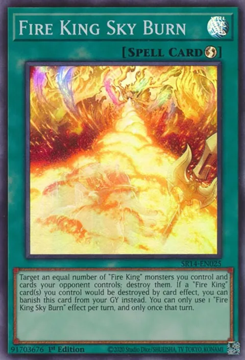 Fire King Sky Burn SR14-EN025 Yu-Gi-Oh card from Structure Deck: Fire Kings