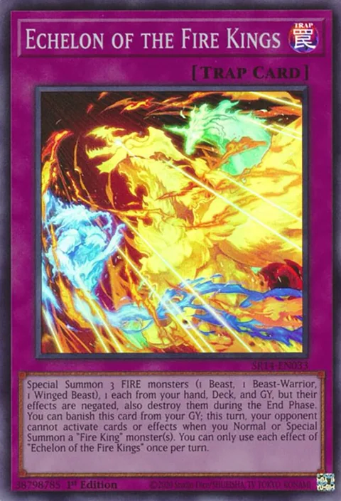 Echelon of the Fire Kings SR14-EN033 Yu-Gi-Oh card from Structure Deck: Fire Kings