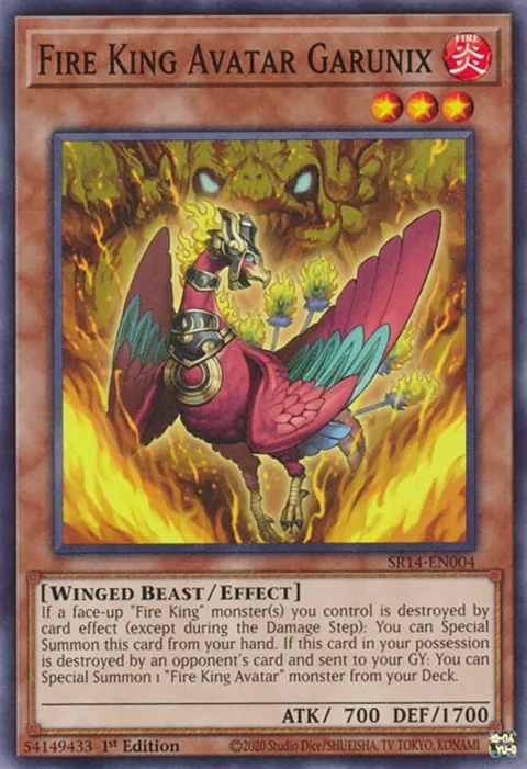 Fire King Avatar Garunix SR14-EN004 Yu-Gi-Oh card from Structure Deck: Fire Kings