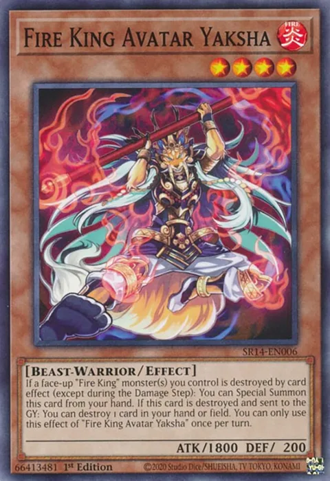 Fire King Avatar Yaksha SR14-EN006 Yu-Gi-Oh card from Structure Deck: Fire Kings