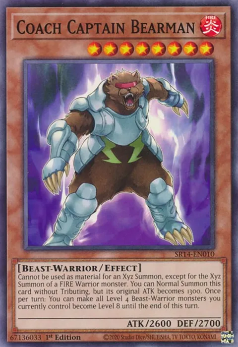 Coach Captain Bearman SR14-EN010 Yu-Gi-Oh card from Structure Deck: Fire Kings