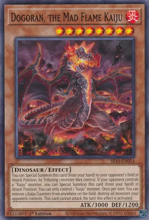 Dogoran, the Mad Flame Kaiju SR14-EN014 Yu-Gi-Oh card from Structure Deck: Fire Kings