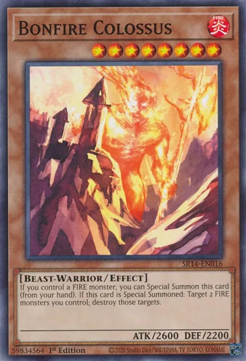 Bonfire Colossus SR14-EN016 Yu-Gi-Oh card from Structure Deck: Fire Kings