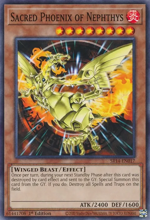 Sacred Phoenix of Nephthys SR14-EN017 Yu-Gi-Oh card from Structure Deck: Fire Kings