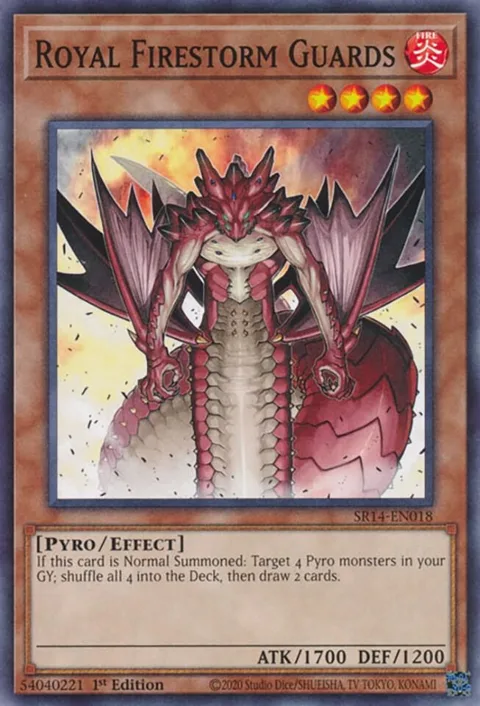 Royal Firestorm Guards SR14-EN018 Yu-Gi-Oh card from Structure Deck: Fire Kings