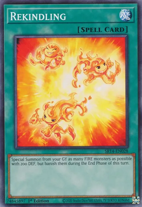 Rekindling SR14-EN028 Yu-Gi-Oh card from Structure Deck: Fire Kings