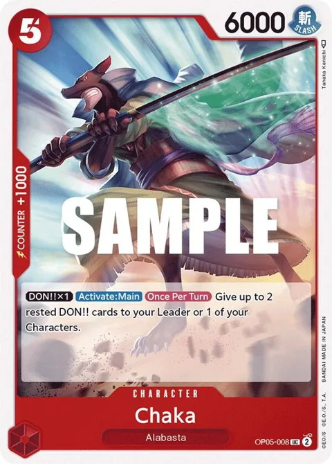 Chaka OP05-008 One Piece card from Awakening of the New Era