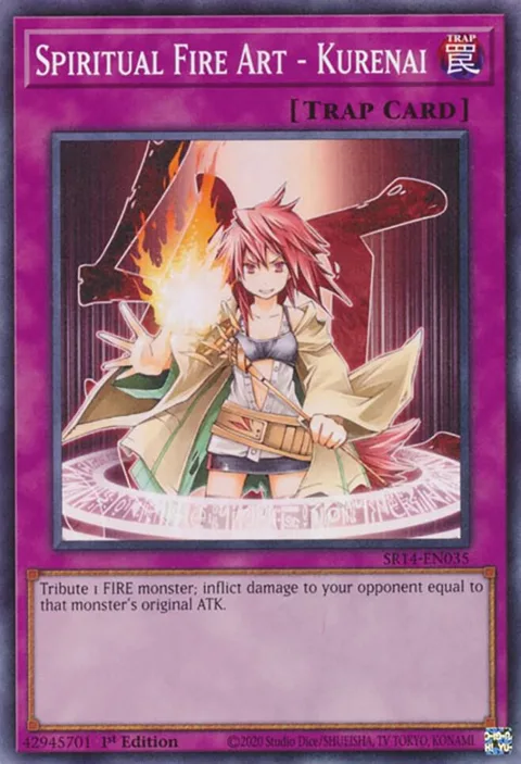 Spiritual Fire Art - Kurenai SR14-EN035 Yu-Gi-Oh card from Structure Deck: Fire Kings