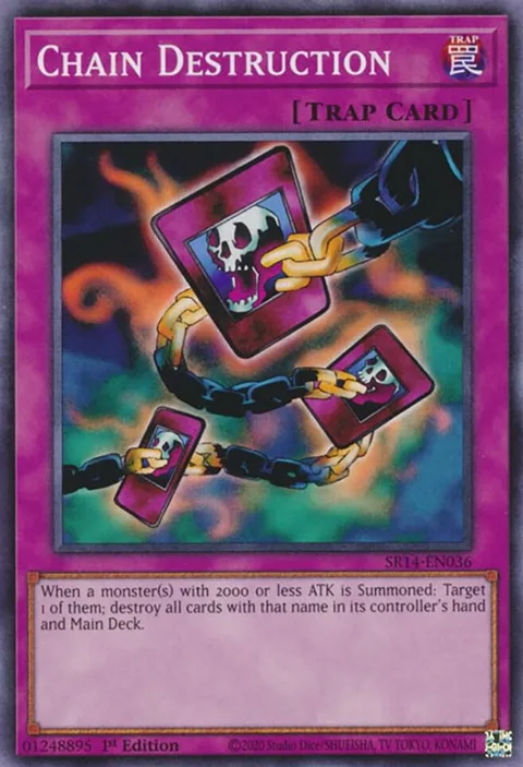 Chain Destruction SR14-EN036 Yu-Gi-Oh card from Structure Deck: Fire Kings