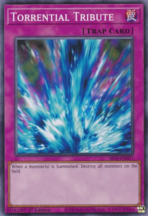 Torrential Tribute SR14-EN037 Yu-Gi-Oh card from Structure Deck: Fire Kings