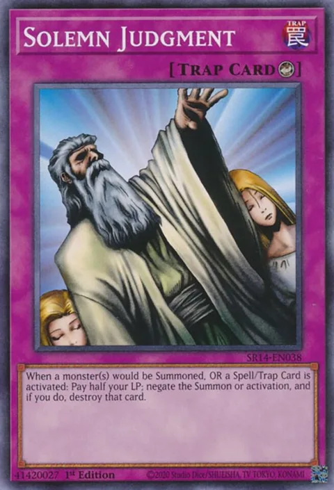 Solemn Judgment SR14-EN038 Unlimited Yu-Gi-Oh card from Structure Deck: Fire Kings