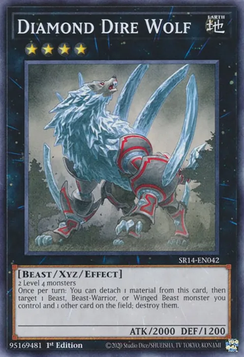Diamond Dire Wolf SR14-EN042 Yu-Gi-Oh card from Structure Deck: Fire Kings