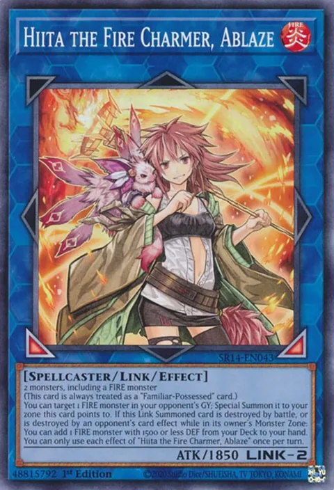 Hiita the Fire Charmer, Ablaze SR14-EN043 Yu-Gi-Oh card from Structure Deck: Fire Kings