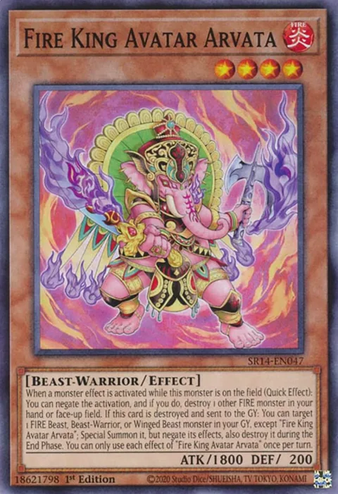 Fire King Avatar Arvata SR14-EN047 Yu-Gi-Oh card from Structure Deck: Fire Kings