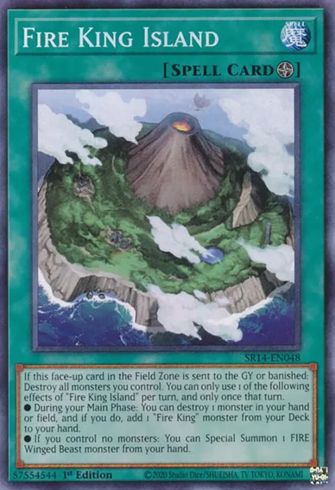 Fire King Island SR14-EN048 Yu-Gi-Oh card from Structure Deck: Fire Kings
