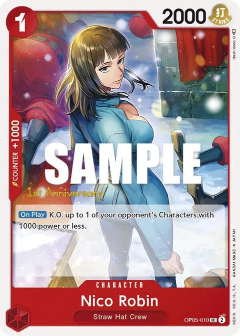 Nico Robin OP05-010 Tournament One Piece card from Awakening of the New Era: 1st Anniversary Tournament Cards