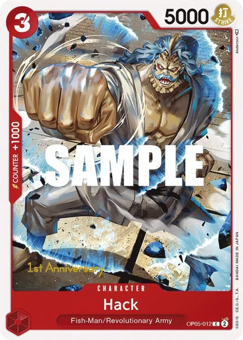 Hack OP05-012 Tournament One Piece card from Awakening of the New Era: 1st Anniversary Tournament Cards