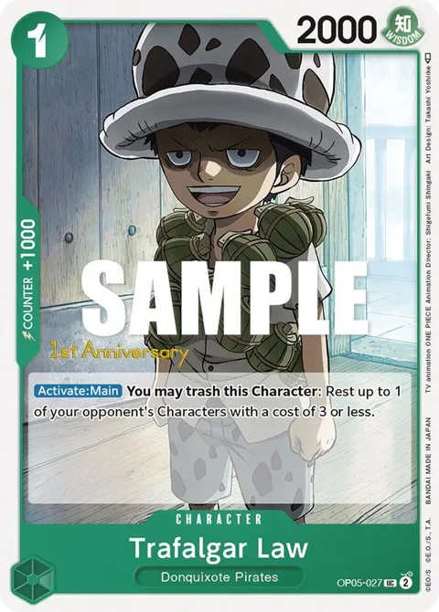 Trafalgar Law OP05-027 Tournament One Piece card from Awakening of the New Era: 1st Anniversary Tournament Cards