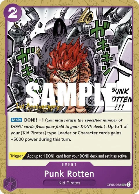 Punk Rotten OP05-078 Tournament One Piece card from Awakening of the New Era: 1st Anniversary Tournament Cards