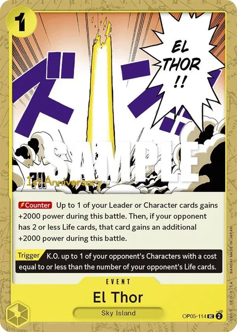 El Thor OP05-114 Tournament One Piece card from Awakening of the New Era: 1st Anniversary Tournament Cards