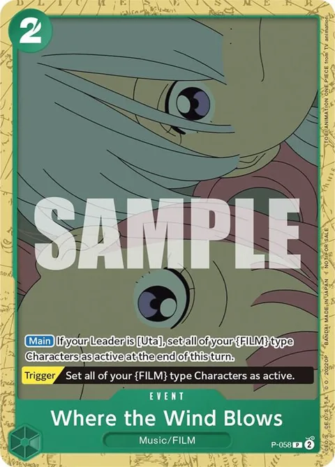 Where the Wind Blows Starter Deck 11: Uta Deck Battle P-058 One Piece card from One Piece Promotion Cards