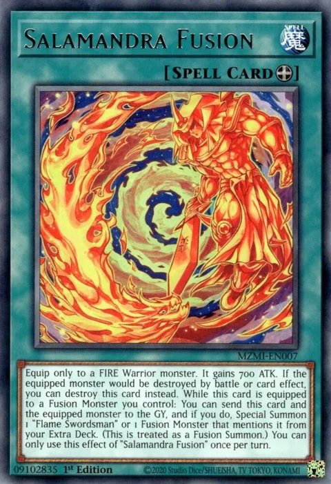 Salamandra Fusion MZMI-EN007 Yu-Gi-Oh card from Maze of Millennia