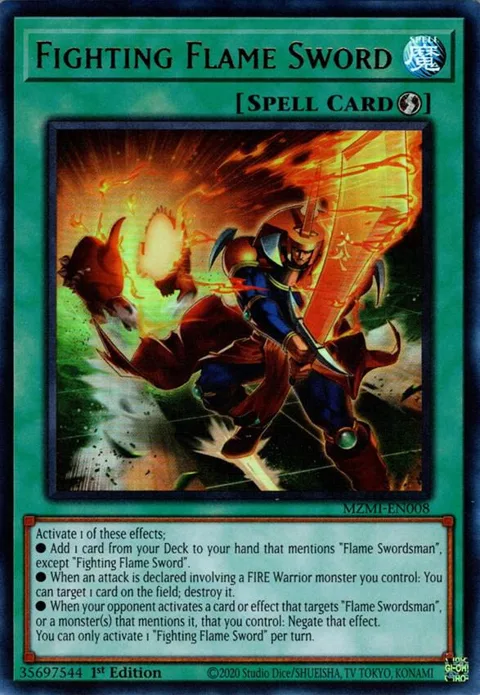 Fighting Flame Sword MZMI-EN008 Yu-Gi-Oh card from Maze of Millennia