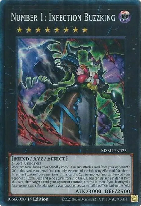 Number 1: Infection Buzzking Collector's Rare MZMI-EN023 Yu-Gi-Oh card from Maze of Millennia