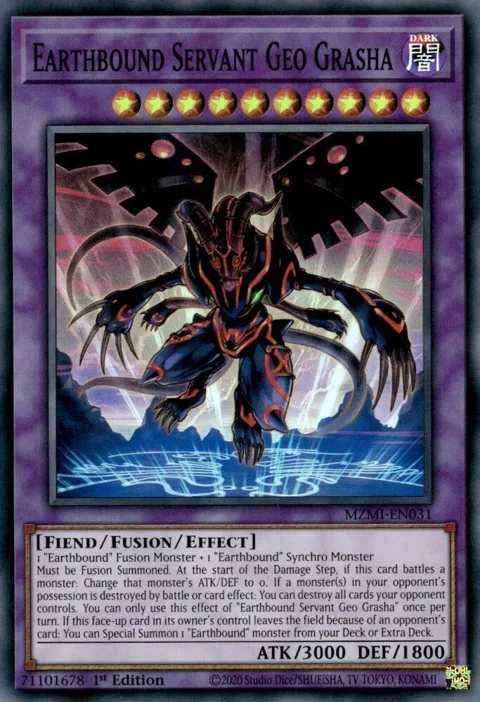Earthbound Servant Geo Grasha MZMI-EN031 Yu-Gi-Oh card from Maze of Millennia