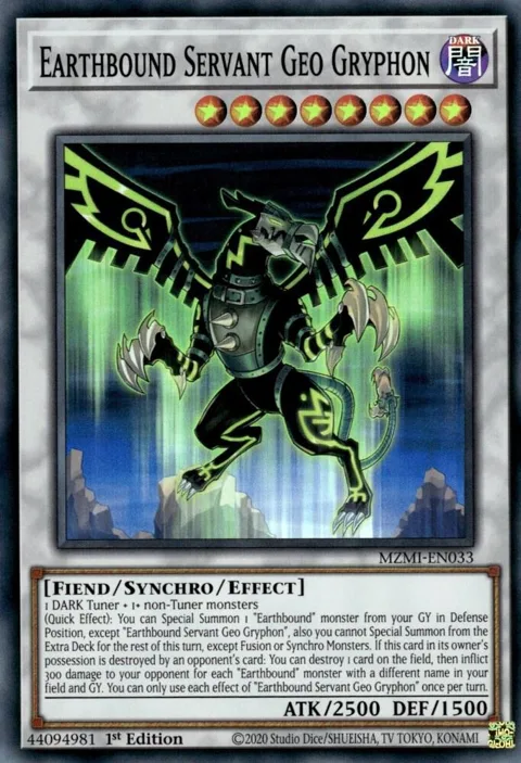 Earthbound Servant Geo Gryphon MZMI-EN033 Yu-Gi-Oh card from Maze of Millennia